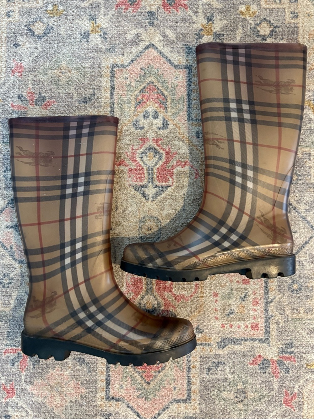 Burberry Classic Plaid Rain Boots Size 39